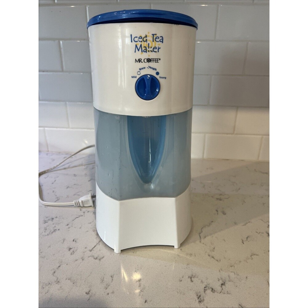Mr. Coffee Iced Tea Maker 3 Qt Blue and White TM70 No Pitcher
